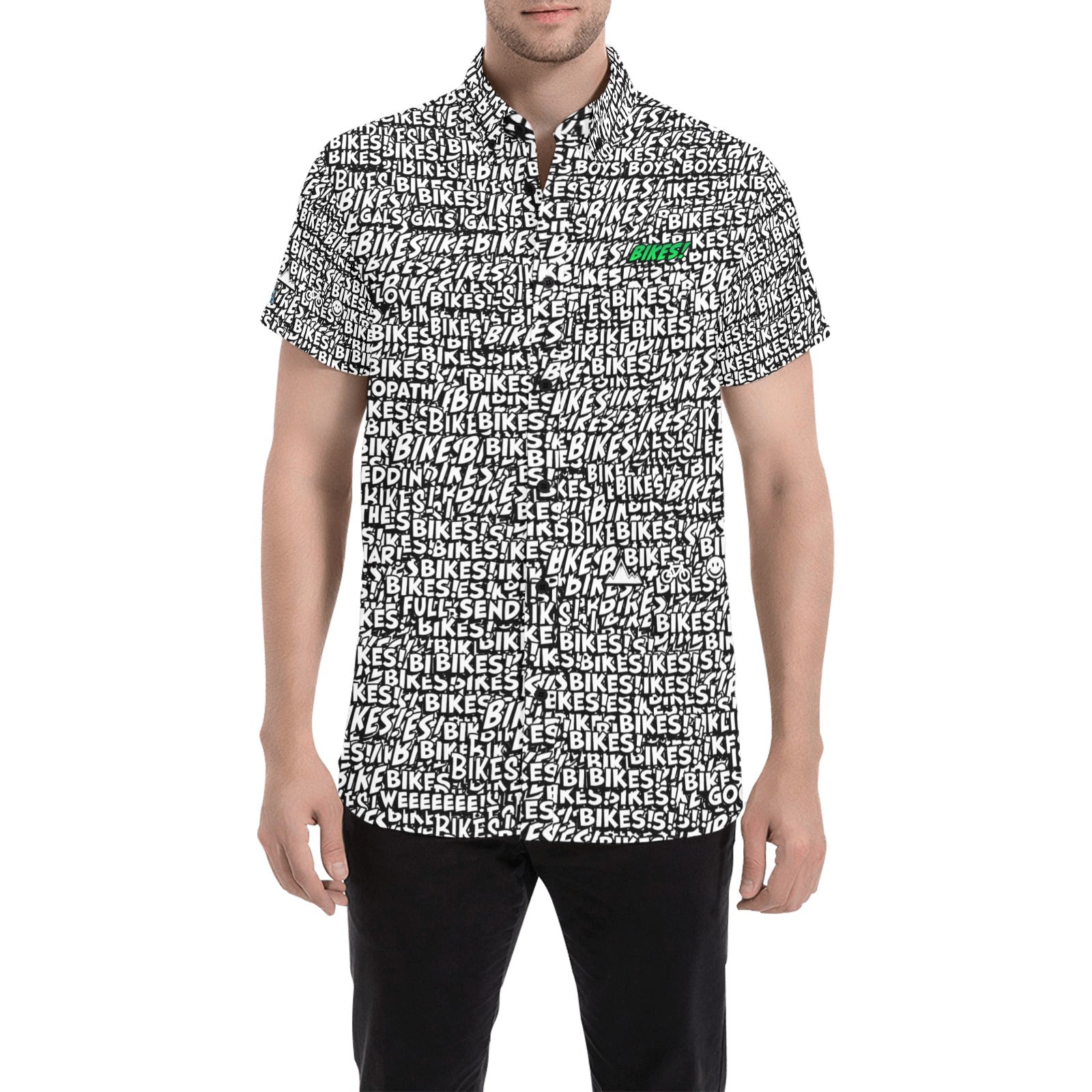 bicycle dress shirt Men's regular fit shirt with bike print