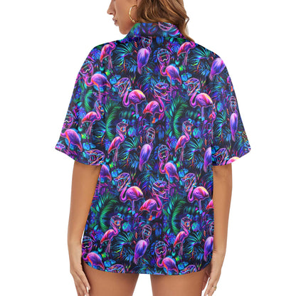 Neon Flams - Women's Hawaiian Shirt