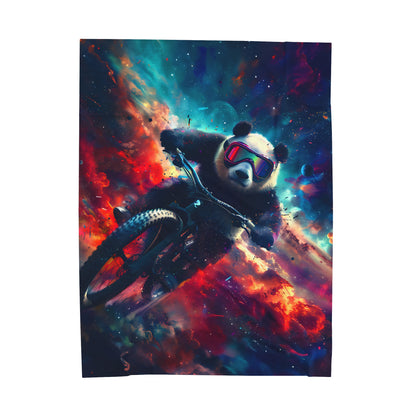 Cosmic Panda  - Velveteen Plush Blanket