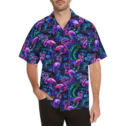 Neon Flams - Men's Hawaiian Shirt