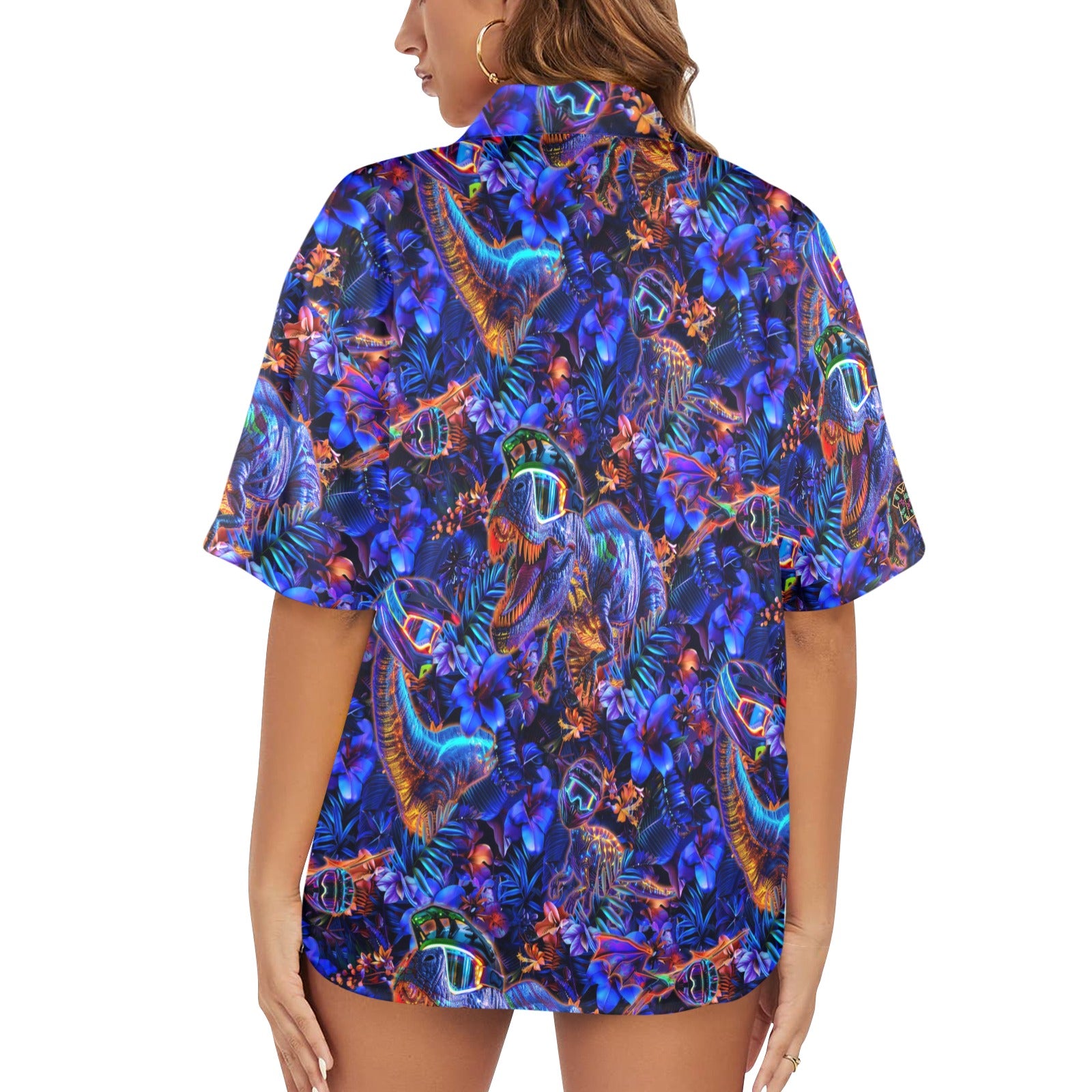 JJ's Dinos Women's Shirt | Neon Tropical Dinosaurs | MTB